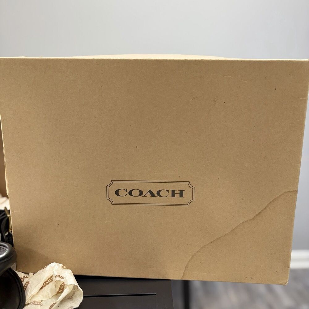 90s Coach Carrier Bag Leather Carrier Bag Briefcase Messenger Box Tag USA 9800 - Picture 5 of 16